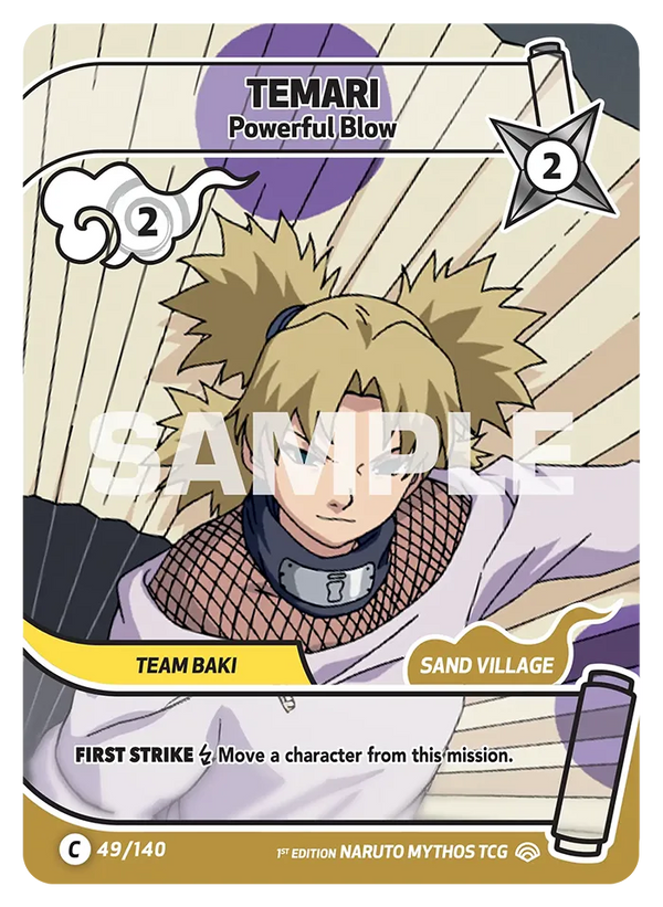 049/140 - Temari - Coup Puissant — Carte Naruto Mythos Shinobi Shiren - Set 2 Éd.1 049/140
