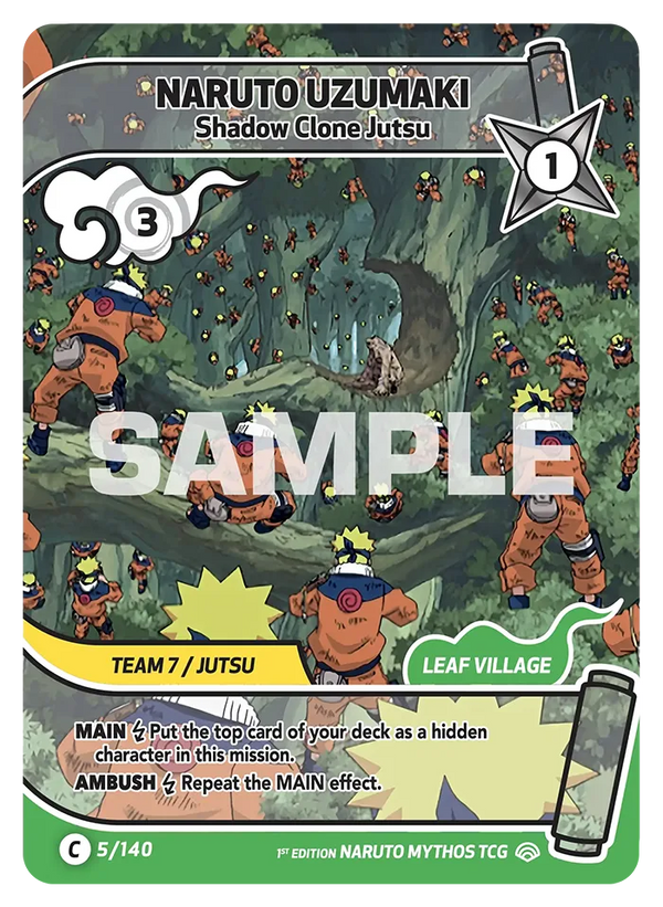 005/140 - Naruto Uzumaki - Le Multiclonage — Carte Naruto Mythos Shinobi Shiren - Set 2 Éd.1 005/140