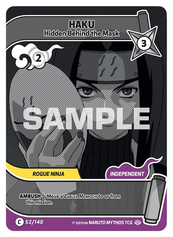 052/140 - Haku - Caché Derrière le Masque — Carte Naruto Mythos Shinobi Shiren - Set 2 Éd.1 052/140
