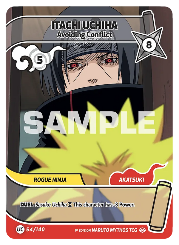 054/140 - Itachi Uchiwa - Éviter le Conflit — Carte Naruto Mythos Shinobi Shiren - Set 2 Éd.1 054/140