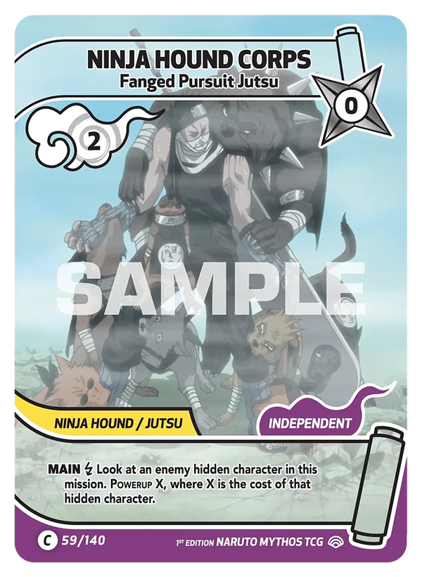 059/140 - Chiens Ninjas - Technique de Poursuite aux Crocs — Carte Naruto Mythos Shinobi Shiren - Set 2 Éd.1 059/140