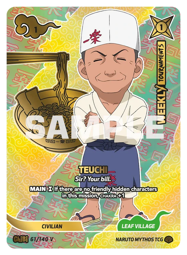 061/140 - Teuchi - « Monsieur ? Votre addition. » — Carte Naruto Mythos Shinobi Shiren - Set 2 Éd.1 061/140