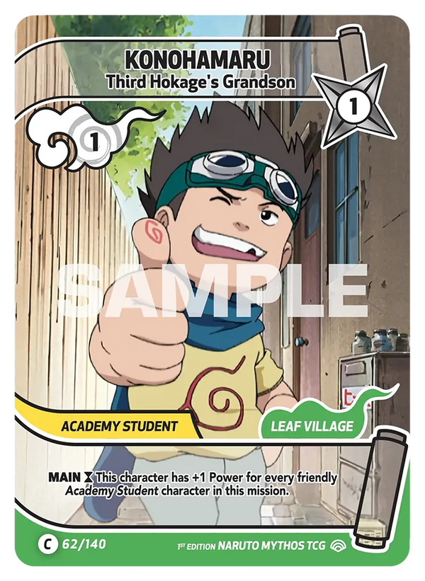 062/140 - Konohamaru - Le Petit-Fils du Troisième Hokage — Carte Naruto Mythos Shinobi Shiren - Set 2 Éd.1 062/140