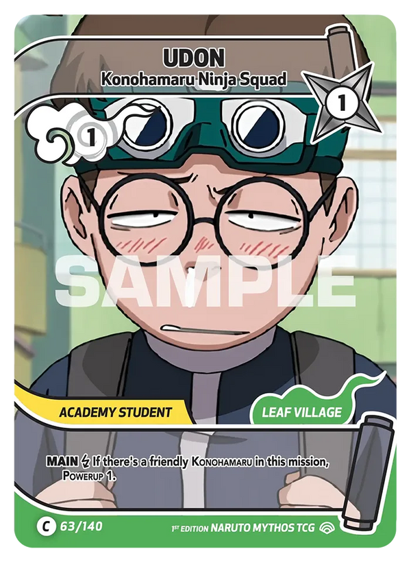 063/140 - Udon - L'Escouade Ninja de Konohamaru — Carte Naruto Mythos Shinobi Shiren - Set 2 Éd.1 063/140