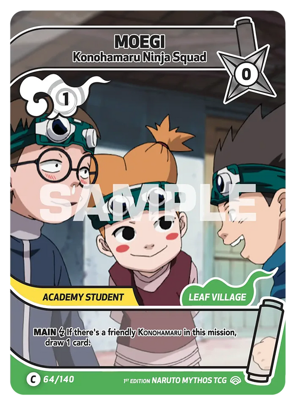 064/140 - Moegi - L'Escouade Ninja de Konohamaru — Carte Naruto Mythos Shinobi Shiren - Set 2 Éd.1 064/140