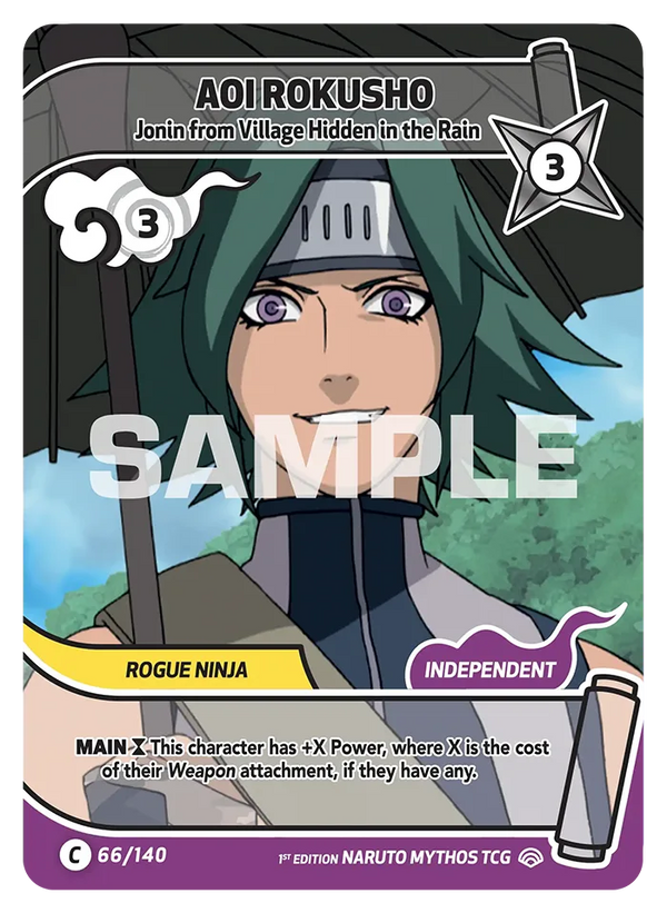 066/140 - Aoi Rokusho - Jônin du Village Caché de la Pluie — Carte Naruto Mythos Shinobi Shiren - Set 2 Éd.1 066/140