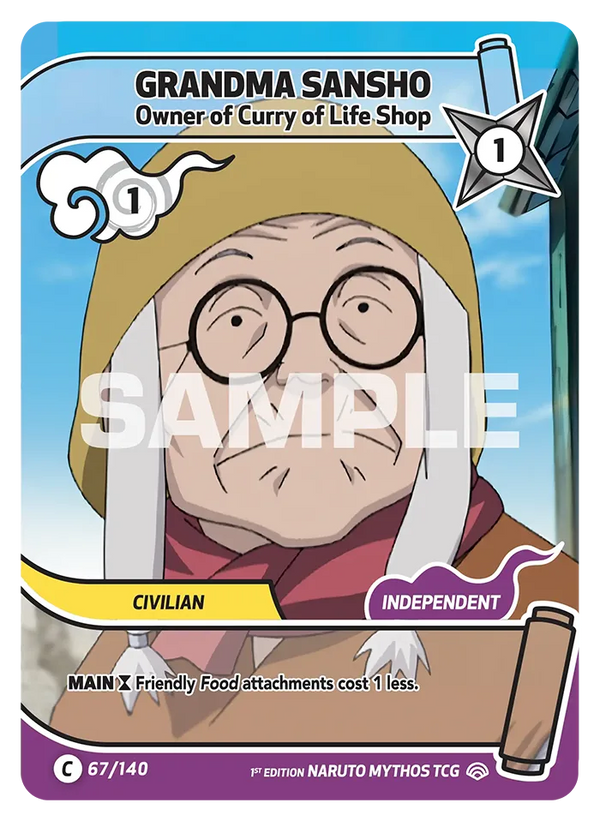 067/140 - Grand-mère Sanshô - Le Tenancier du Restaurant Curry de la Vie — Carte Naruto Mythos Shinobi Shiren - Set 2 Éd.1 067/140