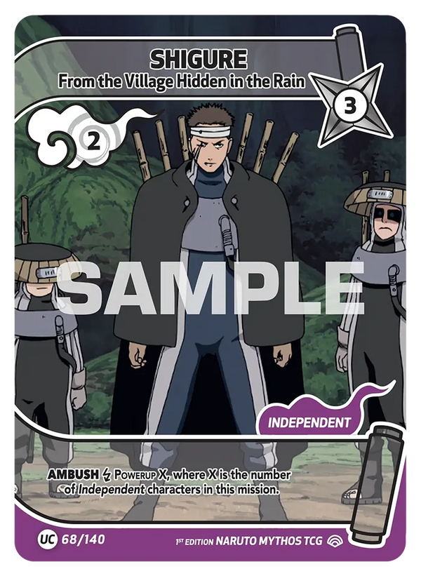 068/140 - Shigure - Du Village Caché de la Pluie — Carte Naruto Mythos Shinobi Shiren - Set 2 Éd.1 068/140