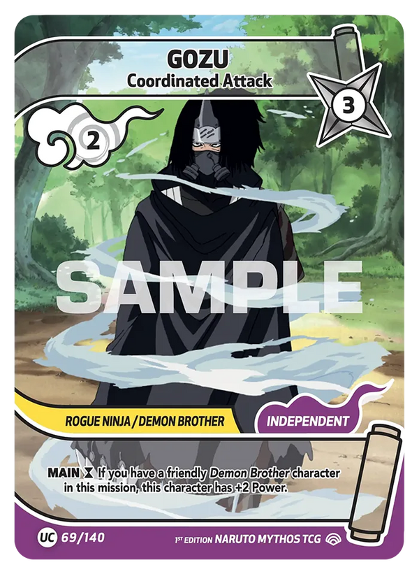 069/140 - Gôzu - Attaque Coordonnée — Carte Naruto Mythos Shinobi Shiren - Set 2 Éd.1 069/140
