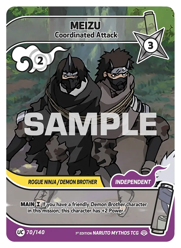 070/140 - Meizu - Attaque Coordonnée — Carte Naruto Mythos Shinobi Shiren - Set 2 Éd.1 070/140