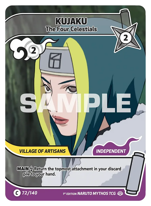 072/140 - Kujaku - Les Quatre Célestes — Carte Naruto Mythos Shinobi Shiren - Set 2 Éd.1 072/140