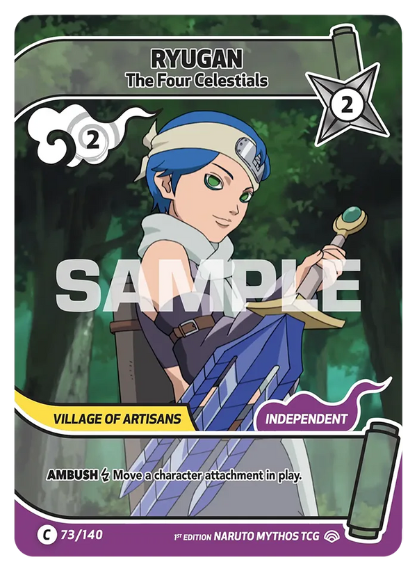 073/140 - Ryûgan - Les Quatre Célestes — Carte Naruto Mythos Shinobi Shiren - Set 2 Éd.1 073/140
