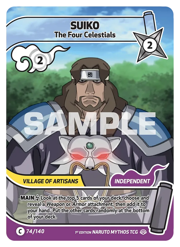 074/140 - Suiko - Les Quatre Célestes — Carte Naruto Mythos Shinobi Shiren - Set 2 Éd.1 074/140