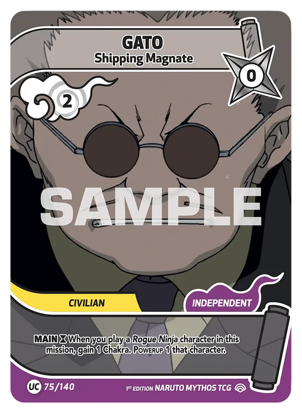 075/140 - Gatô - Magnat du Transport Maritime — Carte Naruto Mythos Shinobi Shiren - Set 2 Éd.1 075/140