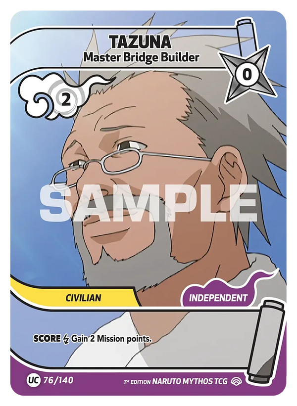 076/140 - Tazuna - Maître Constructeur de Ponts — Carte Naruto Mythos Shinobi Shiren - Set 2 Éd.1 076/140