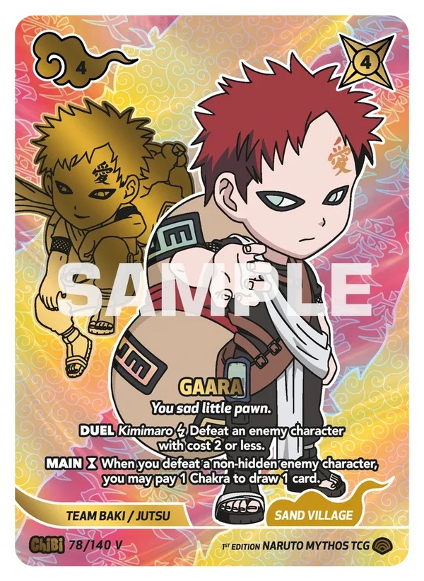 078/140 - Gaara - « Pauvre petit pion. » — Carte Naruto Mythos Shinobi Shiren - Set 2 Éd.1 078/140