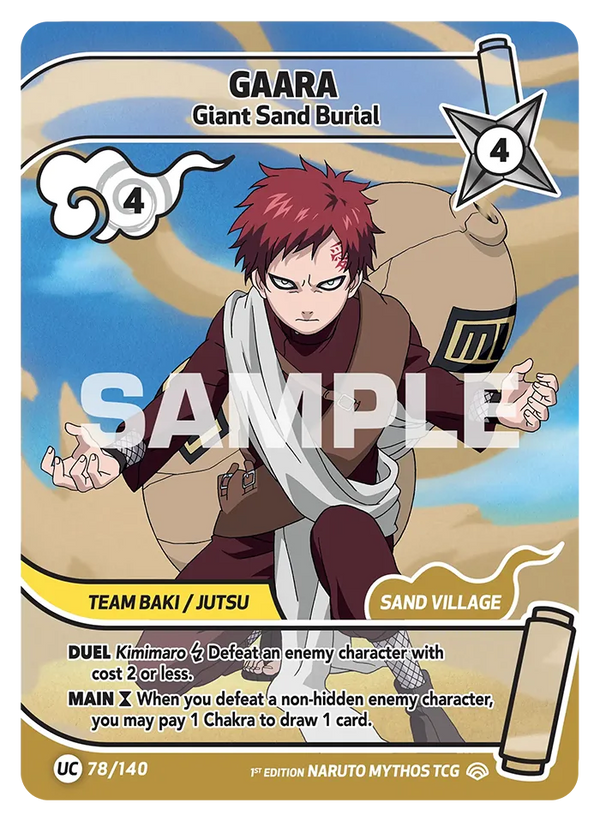 078/140 - Gaara - L'Ensevelissement du Désert — Carte Naruto Mythos Shinobi Shiren - Set 2 Éd.1 078/140