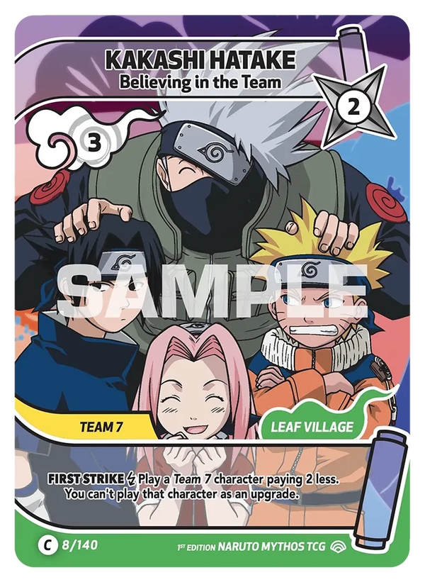 008/140 - Kakashi Hatake - Croire en l'Équipe — Carte Naruto Mythos Shinobi Shiren - Set 2 Éd.1 008/140
