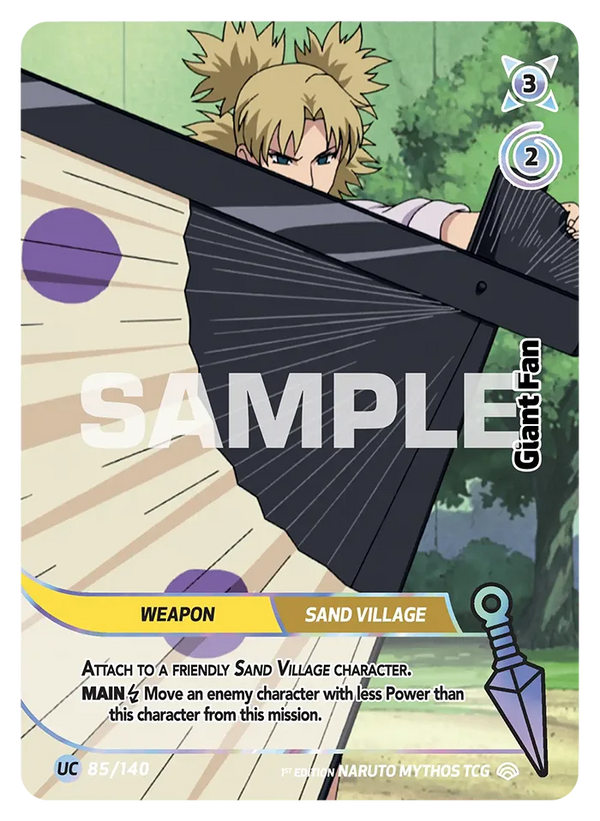 085/140 - Éventail Géant — Carte Naruto Mythos Shinobi Shiren - Set 2 Éd.1 085/140