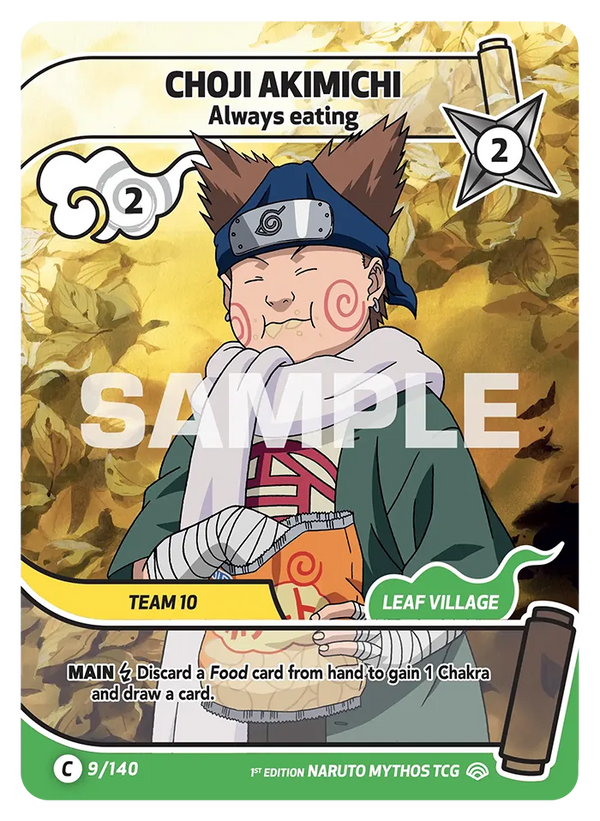 009/140 - Chôji Akimichi - Toujours en Train de Manger — Carte Naruto Mythos Shinobi Shiren - Set 2 Éd.1 009/140
