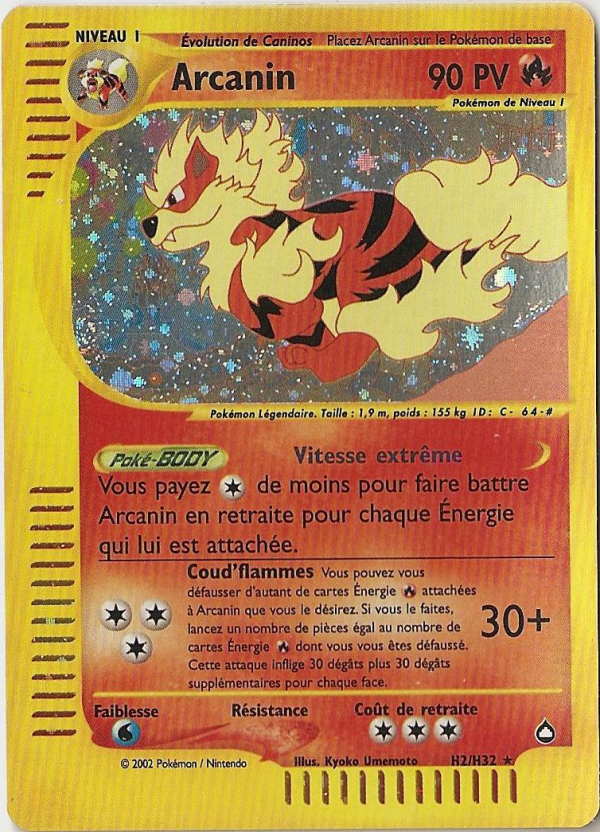 Arcanin H02 - Aquapolis - Carte Pokémon