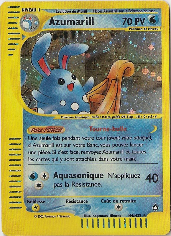 Azumarill H04 - Aquapolis - Carte Pokémon