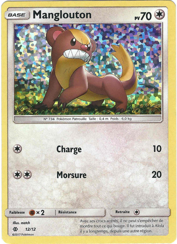 Manglouton — Carte Pokémon 12 Collection McDonald's 2017