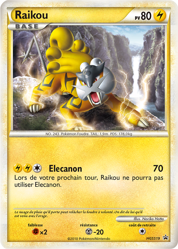 Raikou HGSS19 - Promos HeartGold SoulSilver - Carte Pokémon