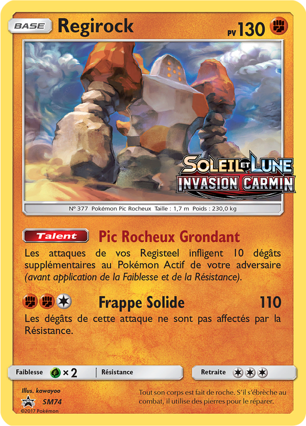Regirock SM74 - Promos Soleil & Lune - Carte Pokémon