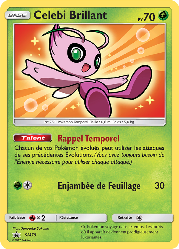 Celebi Brillant SM79 - Promos Soleil & Lune - Carte Pokémon