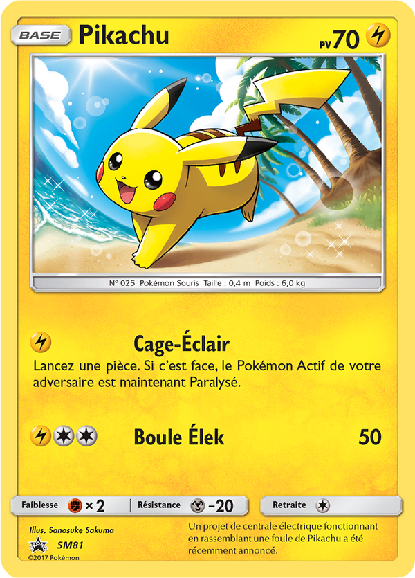 Pikachu SM81 - Promos Soleil & Lune - Carte Pokémon