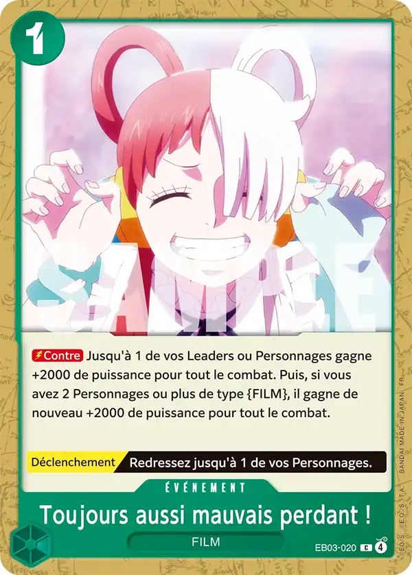 EB03-020 - Toujours aussi mauvais perdant ! — Carte One Piece Heroines Edition 020