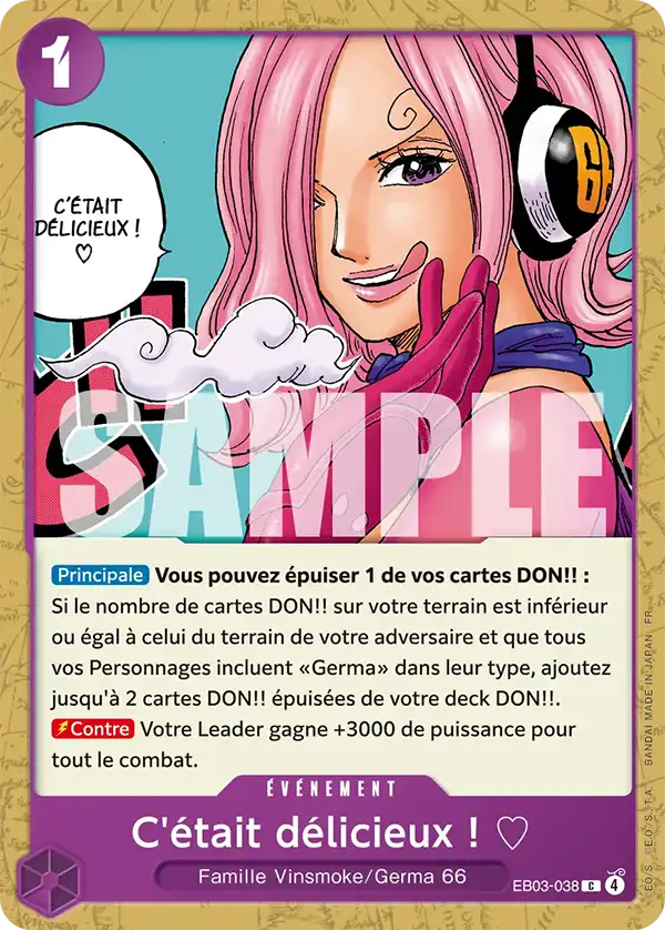 EB03-038 - C'était délicieux ! ♡ — Carte One Piece Heroines Edition 038