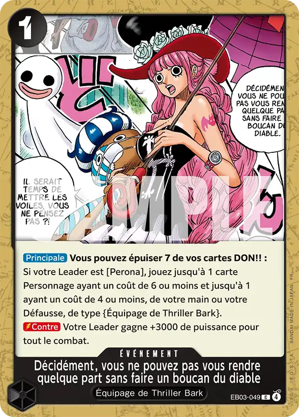EB03-049 - Décidément, vous ne pouvez pas vous rendre quelque part sans faire un boucan du diable — Carte One Piece Heroines Edition 049