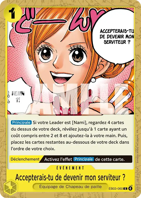 EB03-060 - Accepterais-tu de devenir mon serviteur ? — Carte One Piece Heroines Edition 060