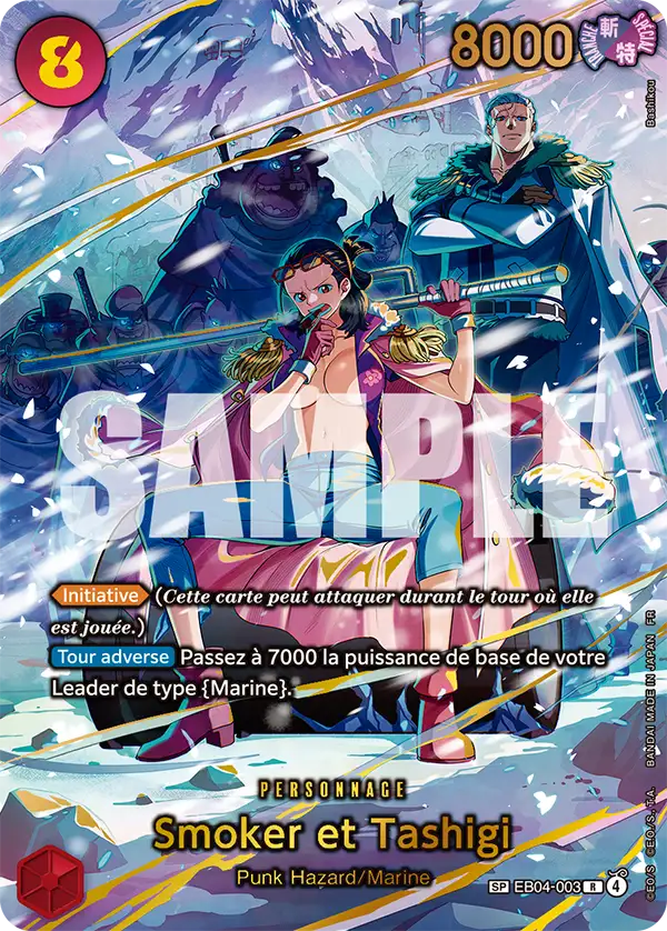 EB04-003 - Smoker et Tashigi V2 — Carte One Piece Aventure sur l'Île de Dieu 003
