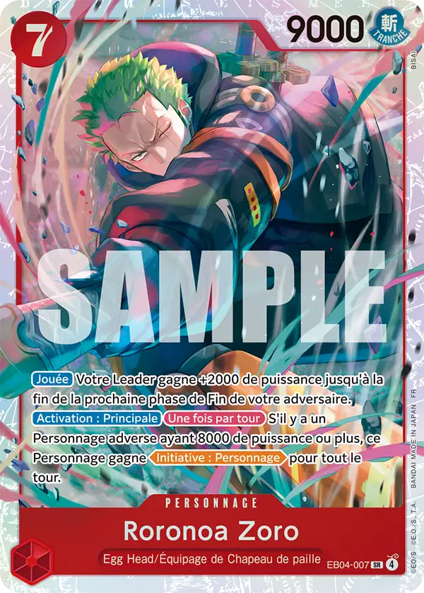 EB04-007 - Roronoa Zoro — Carte One Piece Aventure sur l'Île de Dieu 007