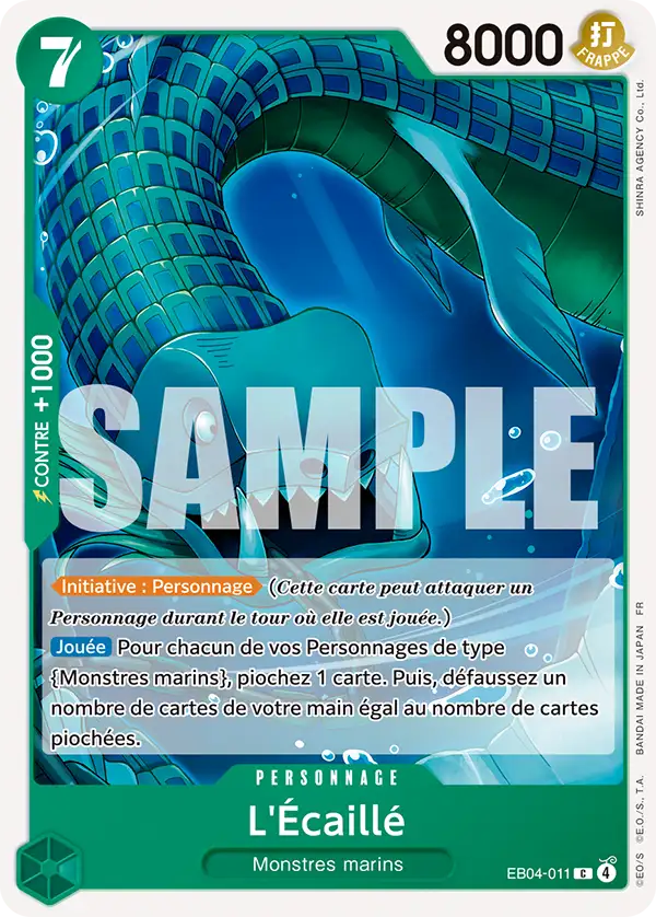 EB04-011 - L'Écaillé — Carte One Piece Les Sept de la Mer d'Azur 011