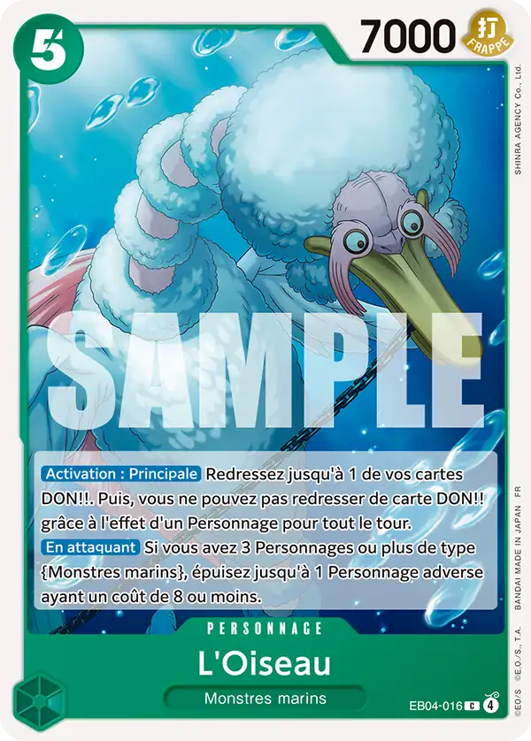 EB04-016 - L'Oiseau — Carte One Piece Les Sept de la Mer d'Azur 016