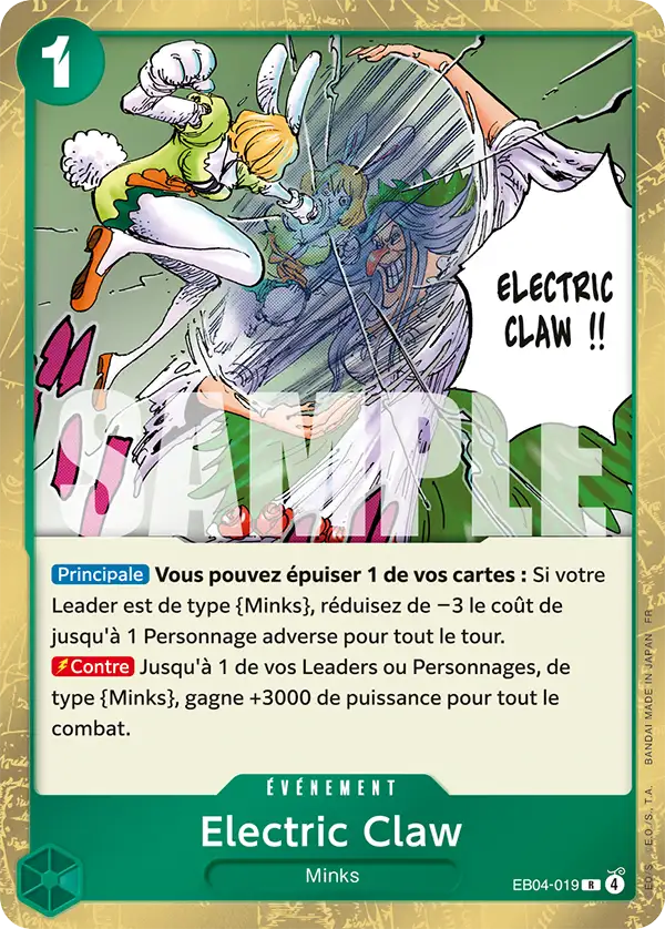 EB04-019 - Electric Claw — Carte One Piece Les Sept de la Mer d'Azur 019