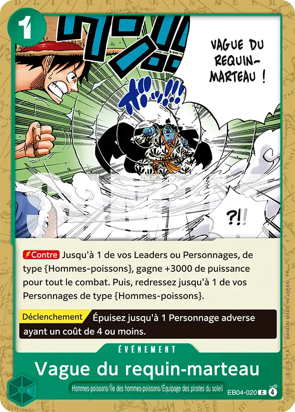 EB04-020 - Vague du requin-marteau — Carte One Piece Les Sept de la Mer d'Azur 020