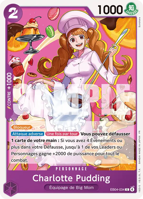 EB04-034 - Charlotte Pudding — Carte One Piece Les Sept de la Mer d'Azur 034