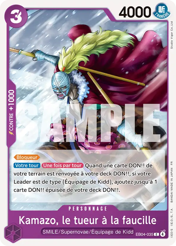 EB04-035 - Kamazo, le tueur à la faucille — Carte One Piece Les Sept de la Mer d'Azur 035
