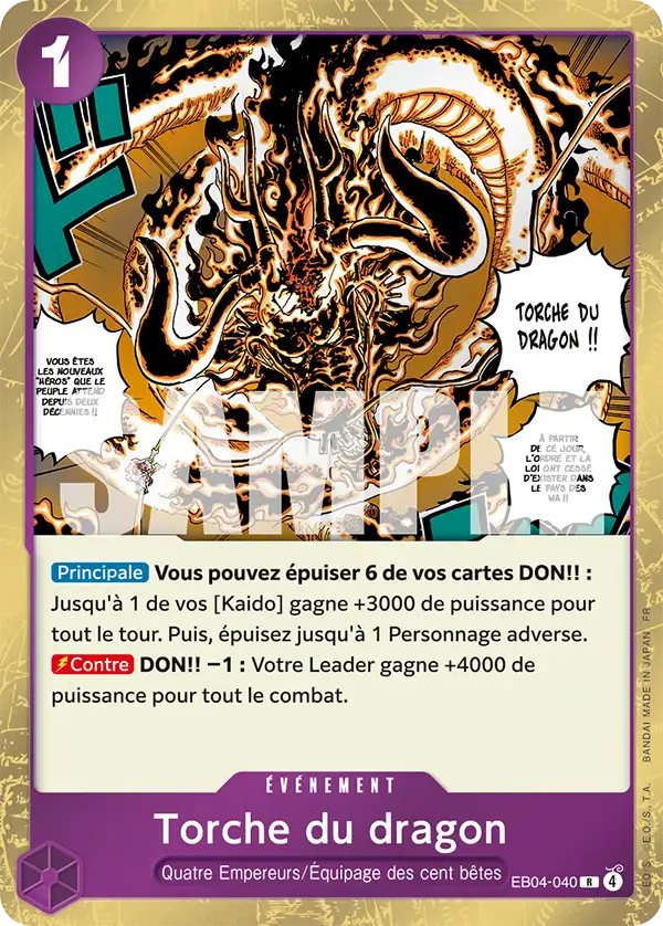 EB04-040 - Torche du dragon — Carte One Piece Les Sept de la Mer d'Azur 040
