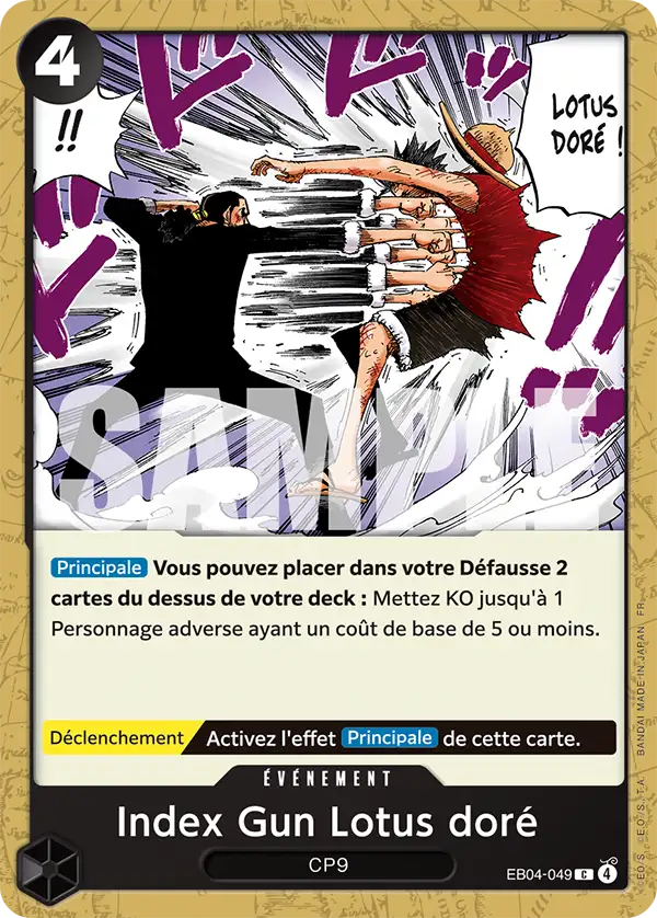 EB04-049 - Index Gun Lotus doré — Carte One Piece Aventure sur l'Île de Dieu 049