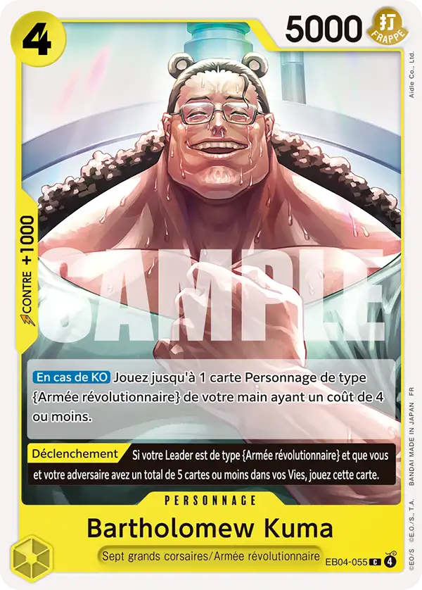 EB04-055 - Bartholomew Kuma — Carte One Piece Aventure sur l'Île de Dieu 055