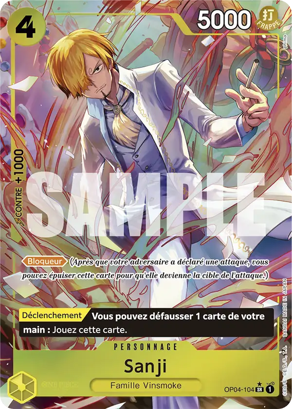 OP04-104 - Sanji V2 — Carte One Piece Premium Booster — The Best 104