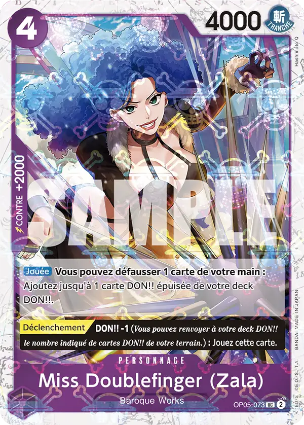 OP05-073 - Miss Doublefinger Zala V2 — Carte One Piece Premium Booster — The Best 073