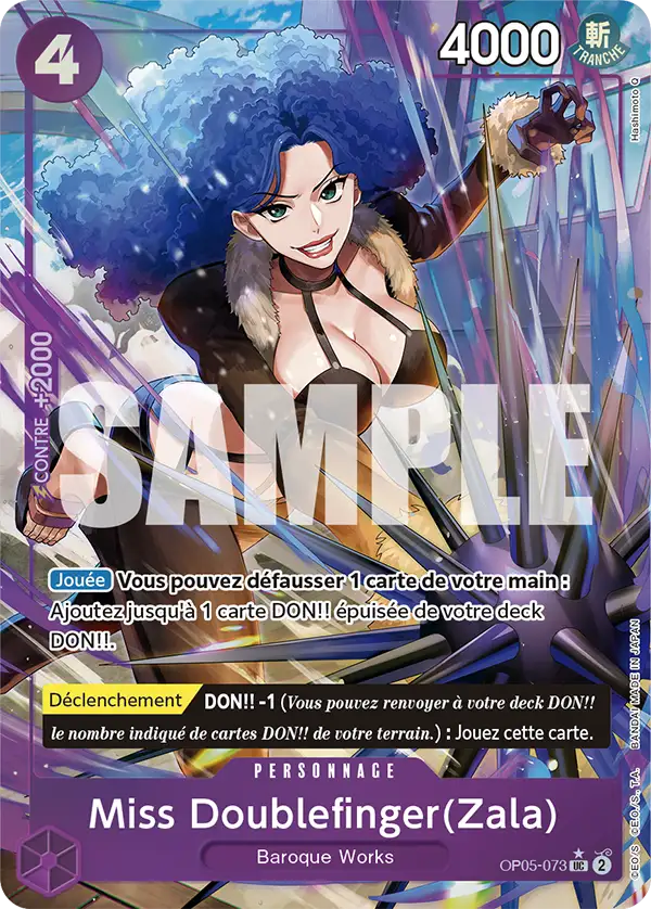 OP05-073 - Miss Doublefinger Zala V3 — Carte One Piece Premium Booster — The Best 073
