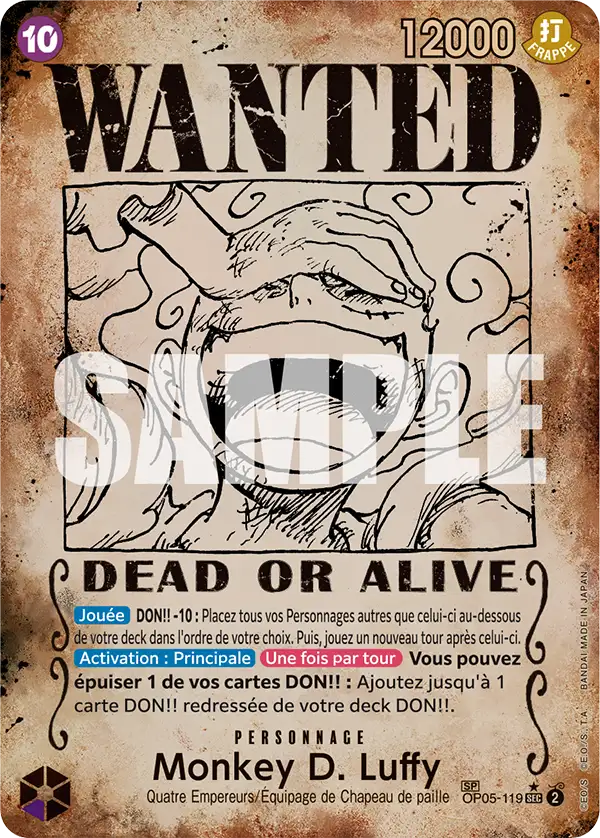 OP05-119 - Monkey D. Luffy (Wanted OP09) — Carte One Piece Les Nouveaux Empereurs 119